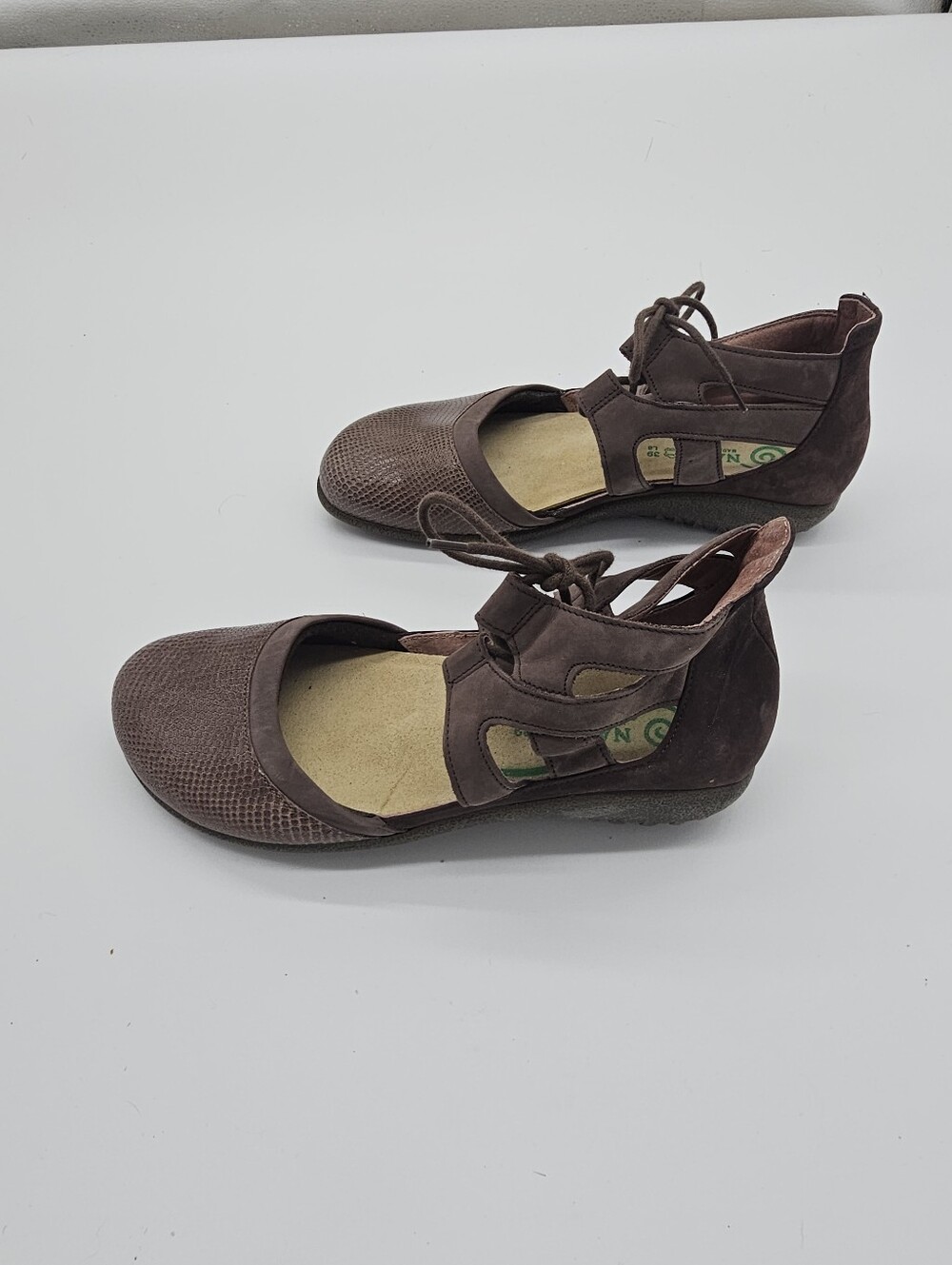 Naot Women’s Brown Lace-Up Comfort Flats Sz 8 - Picture 2 of 6